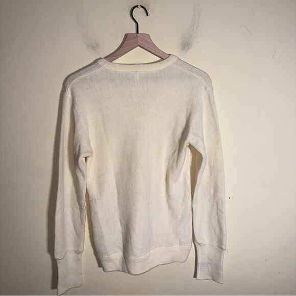 VNTG LACOSTE wool classic quiet luxury Women's Cream Sweater 2 - Picture 4 of 4